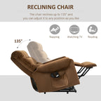 Electric Power Lift Recliner, Upholstered Vibration Massage Chair with Remote Control
