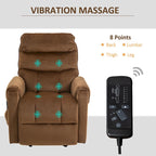 Electric Power Lift Recliner, Upholstered Vibration Massage Chair with Remote Control