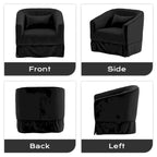 Ouyessir Set of 2 Swivel Barrel Chair 360 Degree Upholstered Accent Chair Fabric Armchair