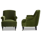 Eloise 30 Transitional Velvet Pleated Sock Arm Accent Chair
