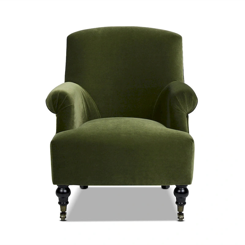 Eloise 30 Transitional Velvet Pleated Sock Arm Accent Chair
