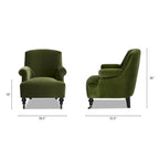 Eloise 30 Transitional Velvet Pleated Sock Arm Accent Chair