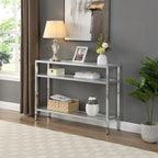 Carolina Living Chrysalis 3 Tier Glass Top Console Table - Gold