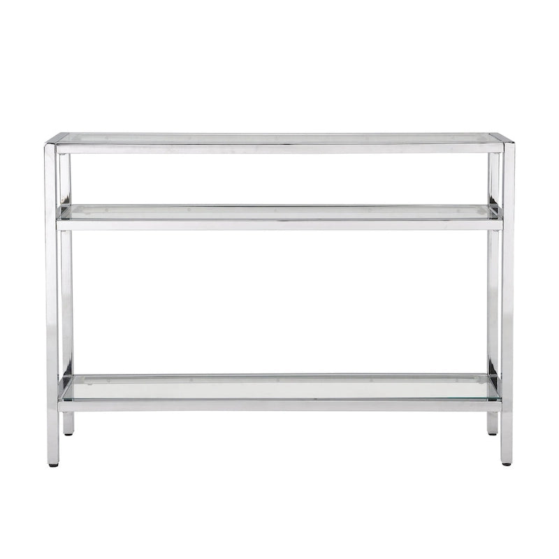 Carolina Living Chrysalis 3 Tier Glass Top Console Table - Gold