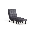 Strick & Bolton Ornette Faux Leather Lounge Chair and Ottoman Set