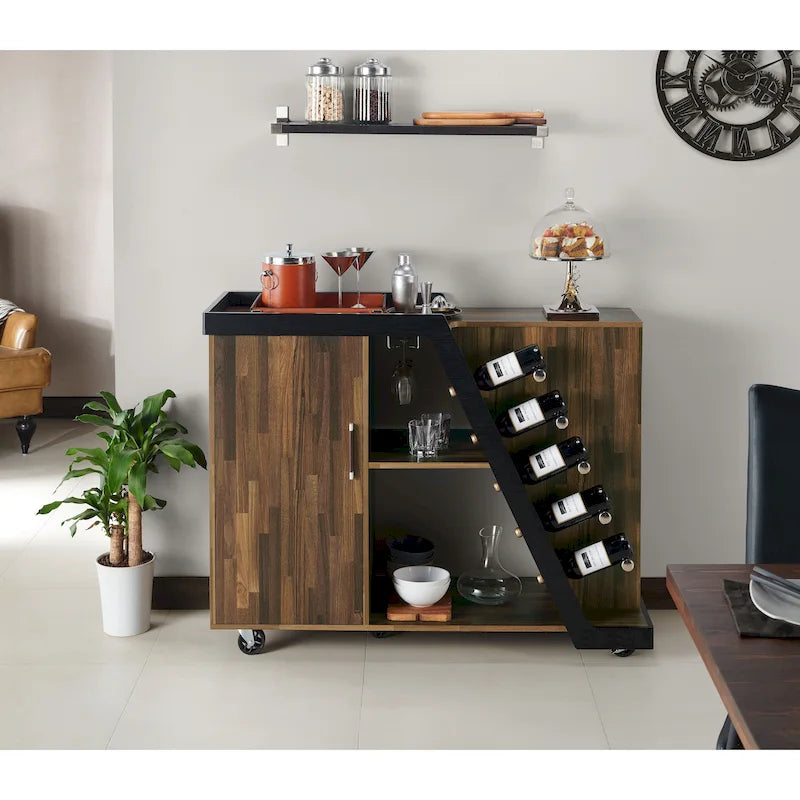 Tern Modern 6-shelf Mobile Wine Cabinet