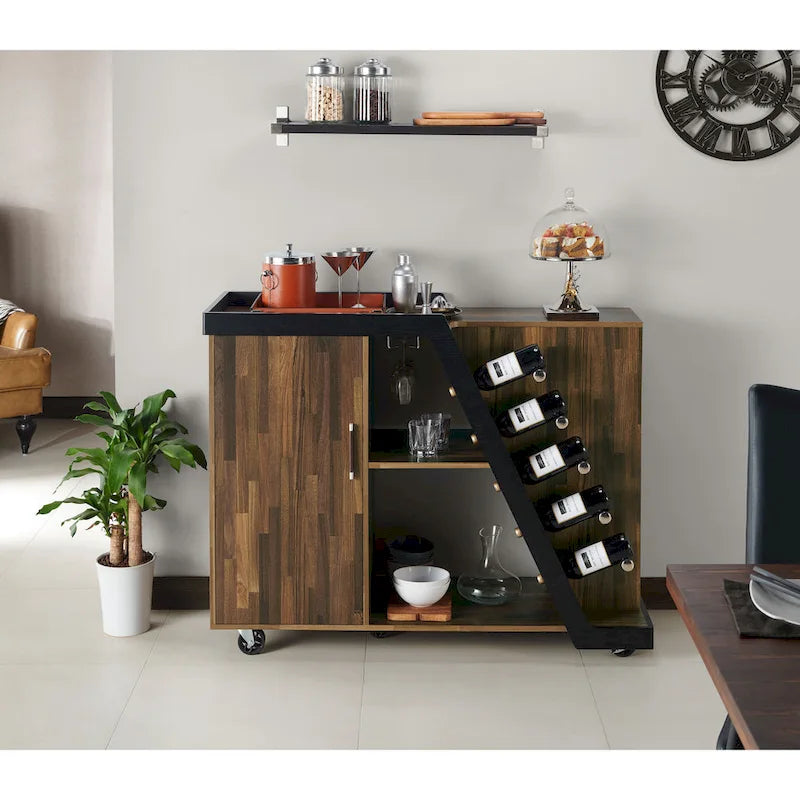 Tern Modern 6-shelf Mobile Wine Cabinet