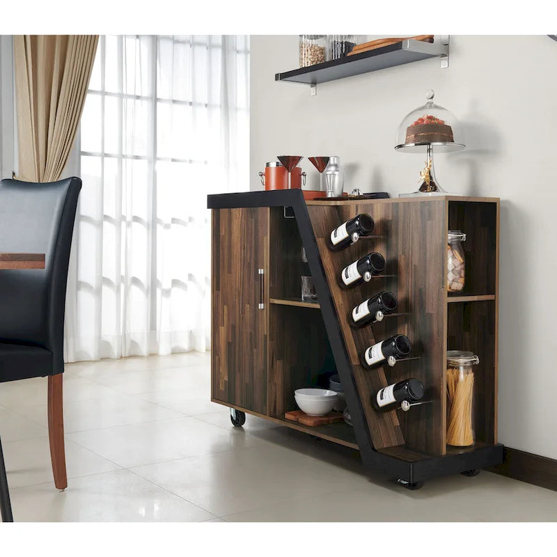 Tern Modern 6-shelf Mobile Wine Cabinet
