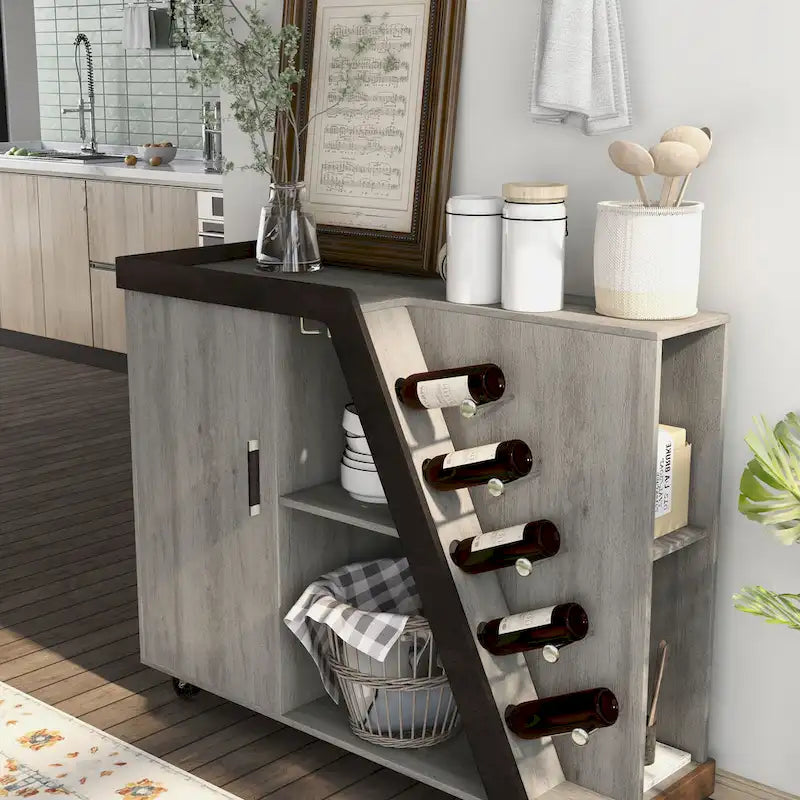 Tern Modern 6-shelf Mobile Wine Cabinet