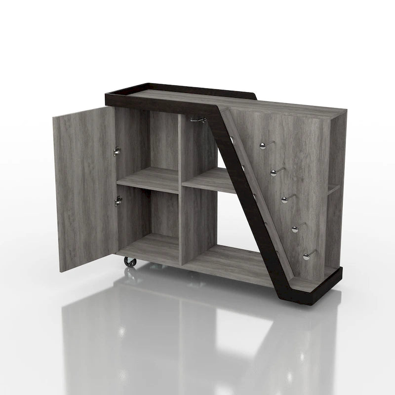 Tern Modern 6-shelf Mobile Wine Cabinet