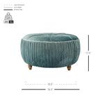 Helena Velvet Round Ottoman