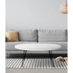Raffles 44 Wood Oval Cocktail Table