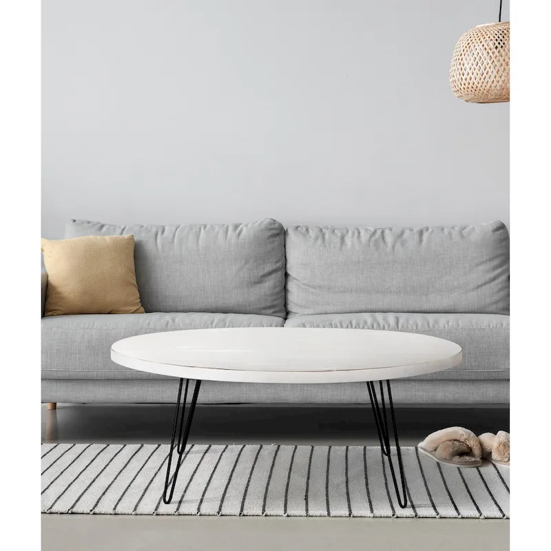 Raffles 44 Wood Oval Cocktail Table