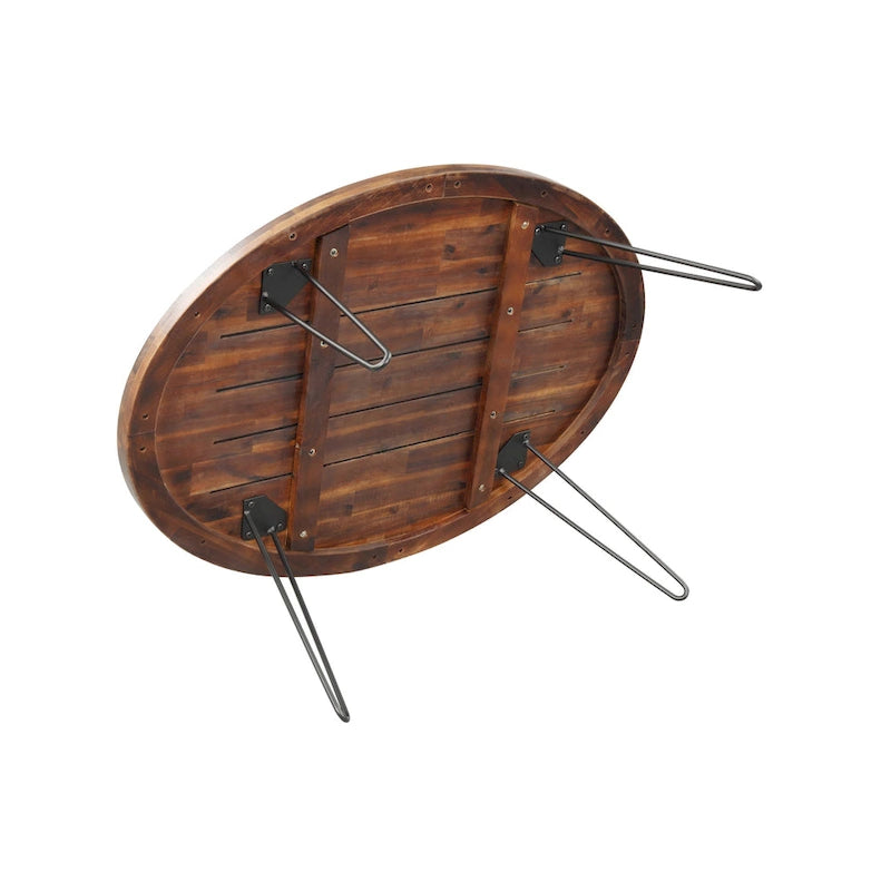 Raffles 44 Wood Oval Cocktail Table