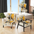 Designart Geometric Abstraction III Upholstered Abstract Shapes Accent Chair and Modern & Contemporary Arm Chair