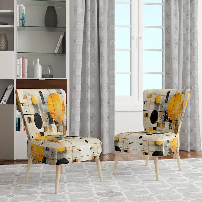 Geometric Abstraction III Upholstered Abstract Shapes Accent Chair and Modern & Contemporary Arm Chair