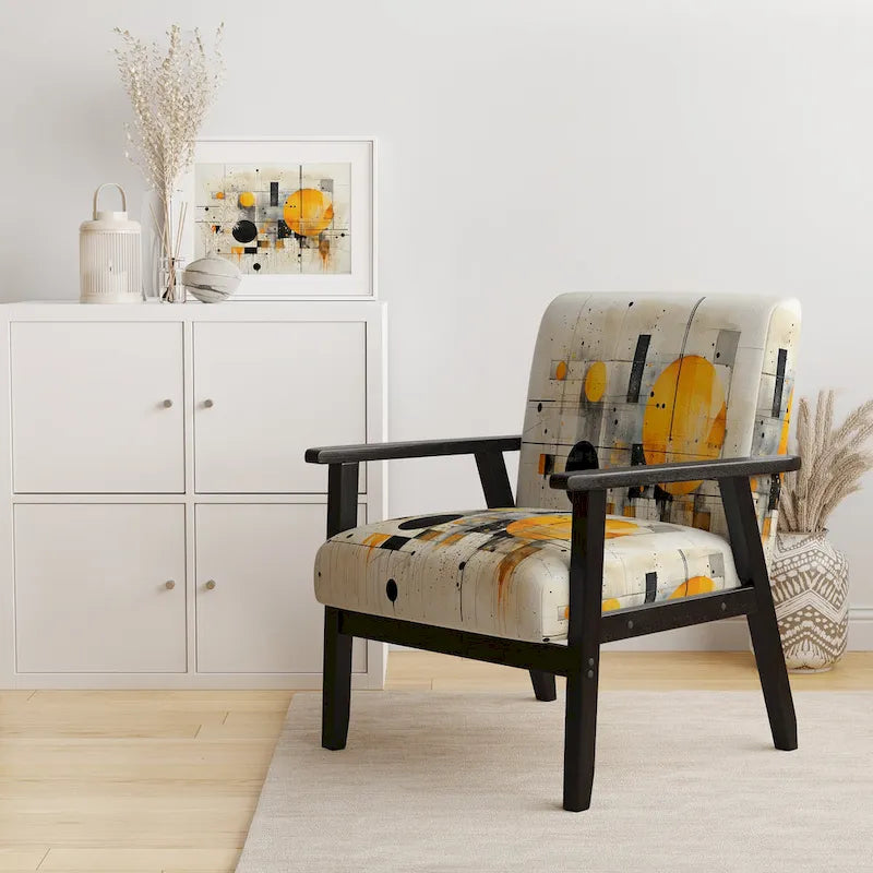 Geometric Abstraction III Upholstered Abstract Shapes Accent Chair and Modern & Contemporary Arm Chair