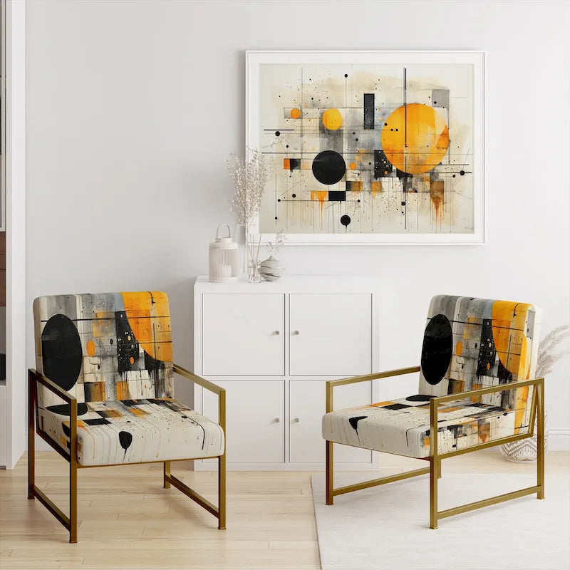 Geometric Abstraction III Upholstered Abstract Shapes Accent Chair and Modern & Contemporary Arm Chair