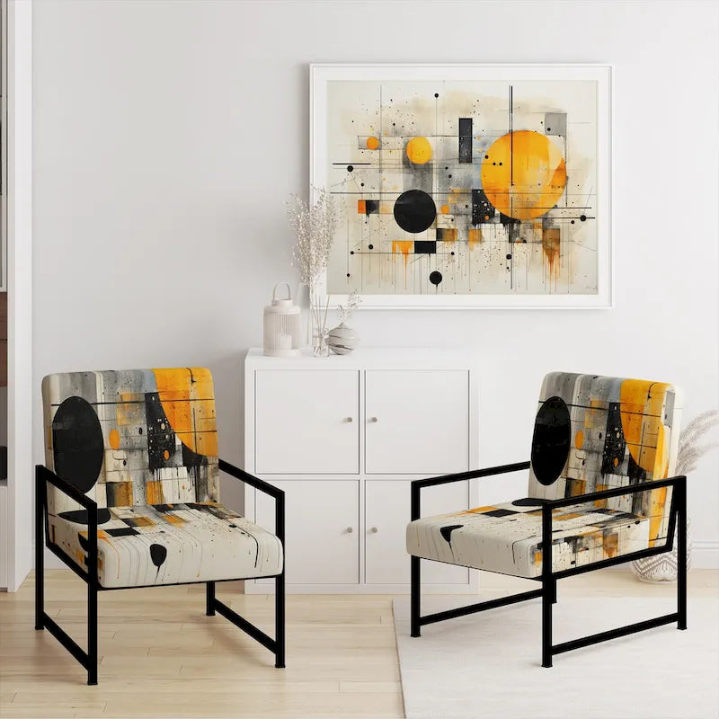 Geometric Abstraction III Upholstered Abstract Shapes Accent Chair and Modern & Contemporary Arm Chair