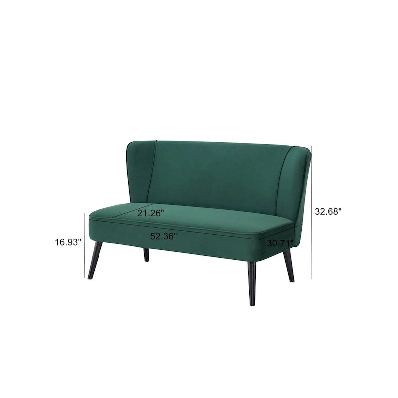 Porch & Den Brooklawn Wingback Mid-century Loveseat
