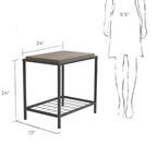 Ruby Wood and Metal Coffee and End Tables