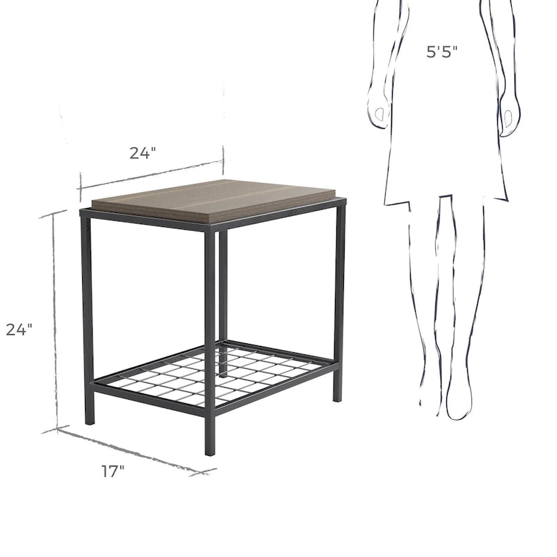 Ruby Wood and Metal Coffee and End Tables