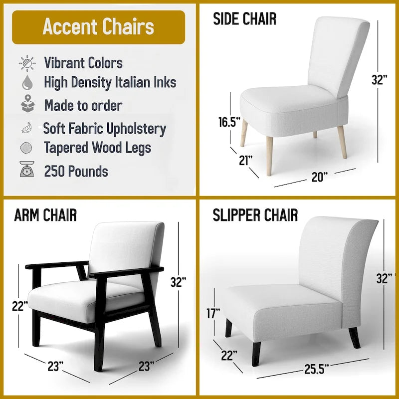 Blue and Yellow Intuitive Expressions I Upholstered Abstract Accent Chair and Modern & Contemporary Arm Chair