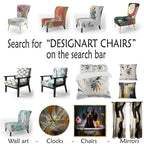 Blue and Yellow Intuitive Expressions I Upholstered Abstract Accent Chair and Modern & Contemporary Arm Chair
