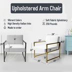 Blue and Yellow Intuitive Expressions I Upholstered Abstract Accent Chair and Modern & Contemporary Arm Chair