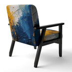 Blue and Yellow Intuitive Expressions I Upholstered Abstract Accent Chair and Modern & Contemporary Arm Chair