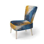 Blue and Yellow Intuitive Expressions I Upholstered Abstract Accent Chair and Modern & Contemporary Arm Chair