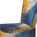 Blue and Yellow Intuitive Expressions I Upholstered Abstract Accent Chair and Modern & Contemporary Arm Chair