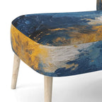 Blue and Yellow Intuitive Expressions I Upholstered Abstract Accent Chair and Modern & Contemporary Arm Chair