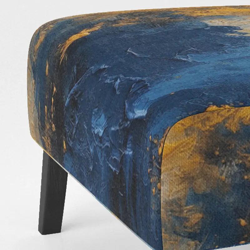 Blue and Yellow Intuitive Expressions I Upholstered Abstract Accent Chair and Modern & Contemporary Arm Chair