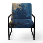 Blue and Yellow Intuitive Expressions I Upholstered Abstract Accent Chair and Modern & Contemporary Arm Chair