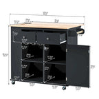 Kitchen Storage Island with Drop Leaf and Power Outlet For Dining Room