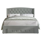 Tufted Upholstered Storage Panel Bed