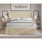Tufted Upholstered Storage Panel Bed