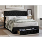 Tufted Upholstered Storage Panel Bed