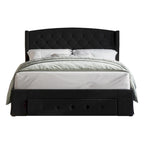 Tufted Upholstered Storage Panel Bed