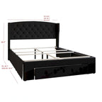 Tufted Upholstered Storage Panel Bed