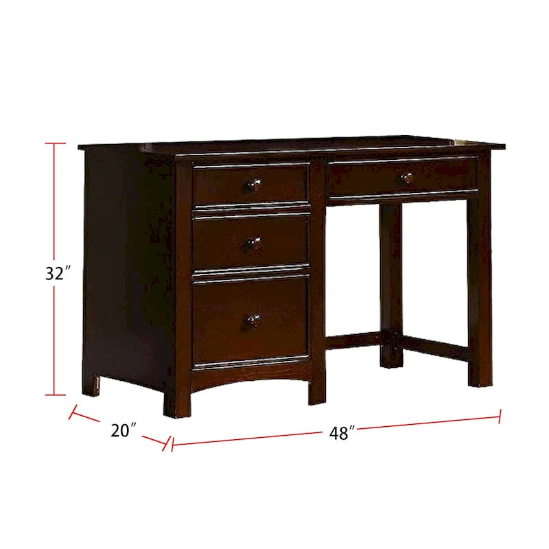 Wooden Desk with Four Drawers