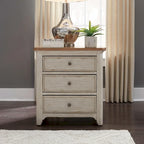 Farmhouse Reimagined 3-Drawer Night Stand with Charging Station