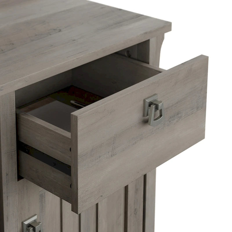 Bush Furniture Salinas 60W L Shaped Desk with Storage Hutch