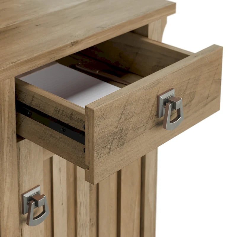 Bush Furniture Salinas 60W L Shaped Desk with Storage Hutch