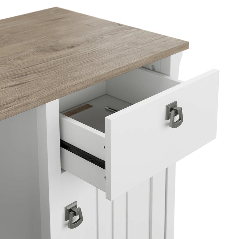Bush Furniture Salinas 60W L Shaped Desk with Storage Hutch