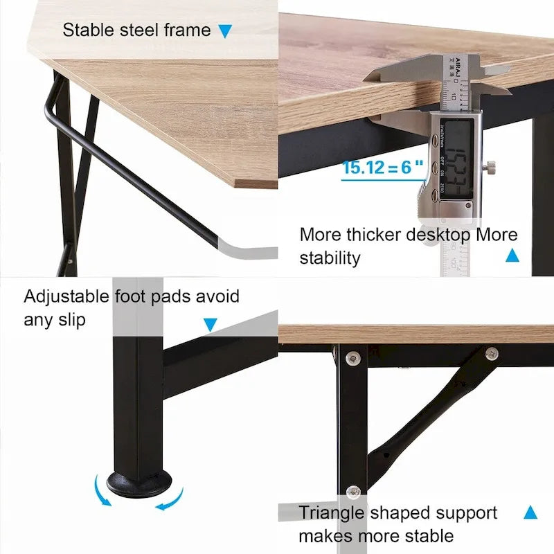 MCombo Corner L-Shape Gaming Desk, MDF 7121
