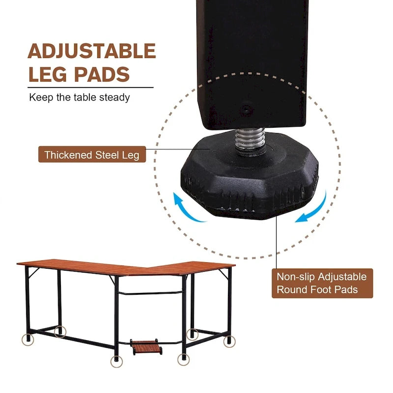 MCombo Corner L-Shape Gaming Desk, MDF 7121
