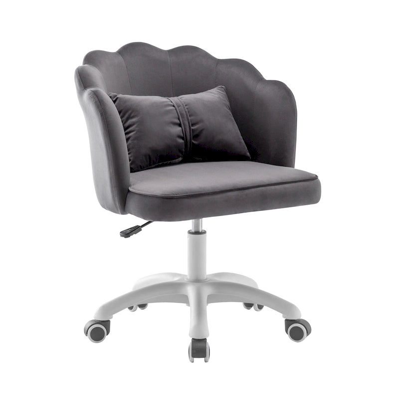 Porthos Home Taio Scalloped Velvet Office Chair with Nylon Base