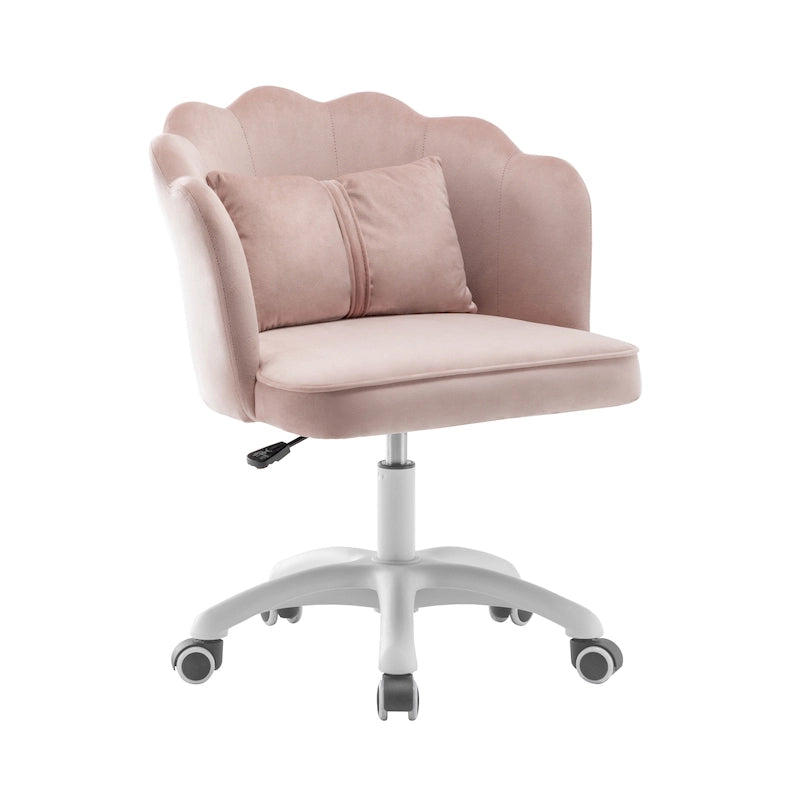 Porthos Home Taio Scalloped Velvet Office Chair with Nylon Base